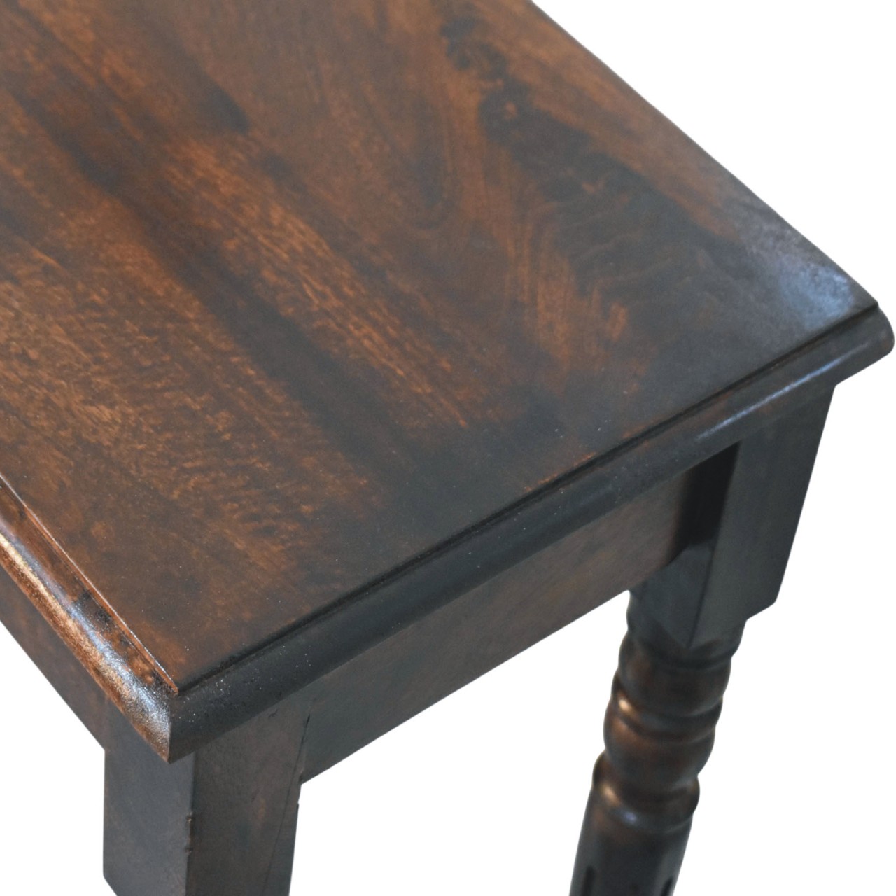 Solid Mango Wood Classic Grey Finished Heritage Spindle Legs Console Table - Image 6