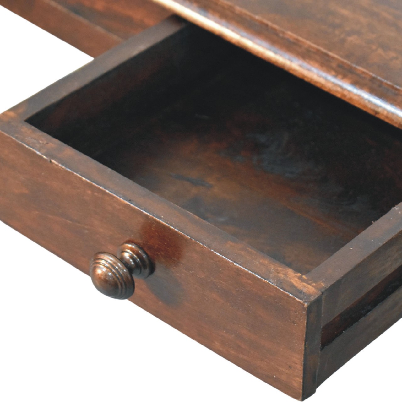 Solid Mango Wood Classic Grey Finished Heritage Spindle Legs Console Table - Image 7