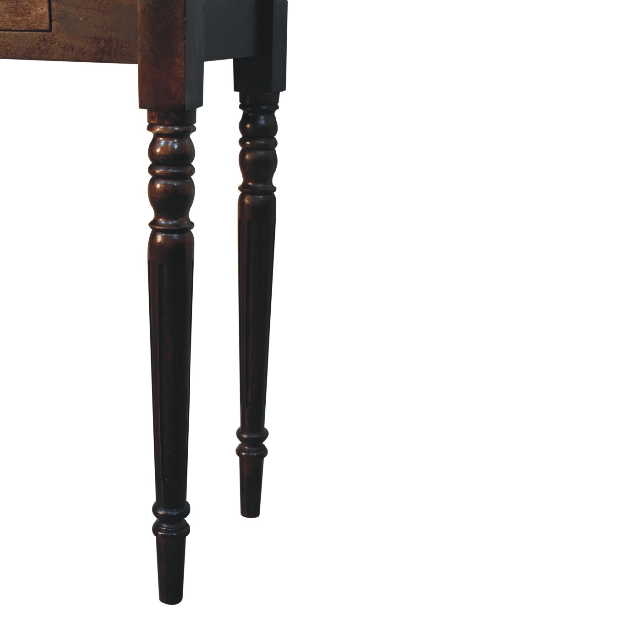 Solid Mango Wood Classic Grey Finished Heritage Spindle Legs Console Table - Image 8
