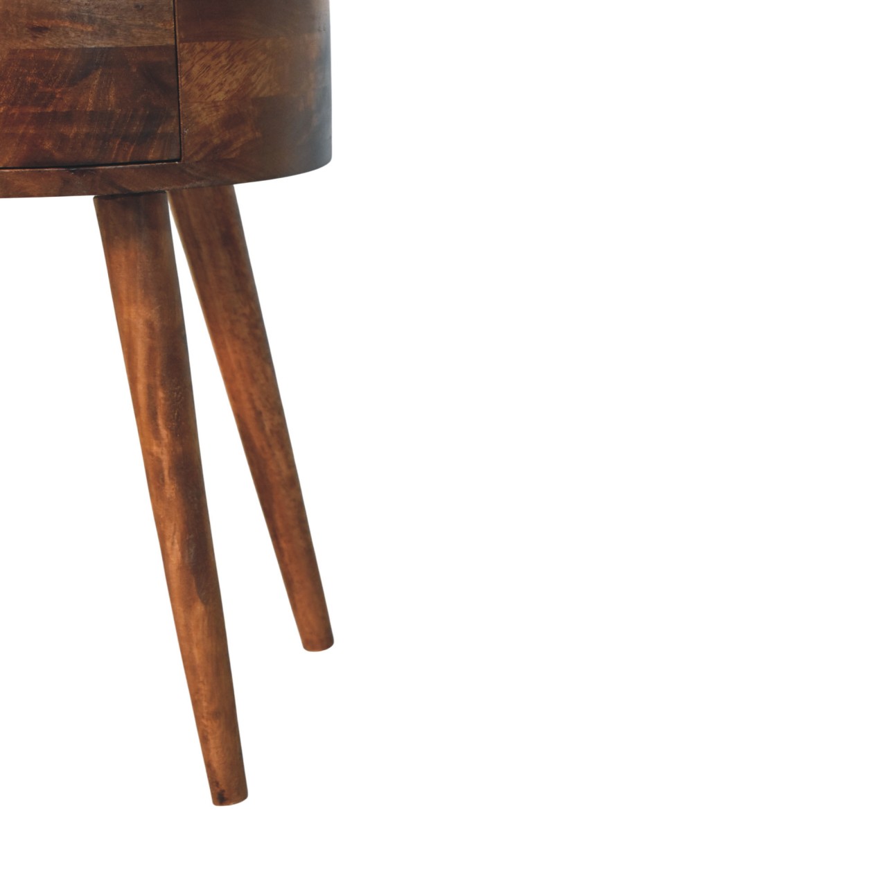 Solid Mango Wood Roasted Almond Finished Halo 1 Drawer Side Table - Image 9