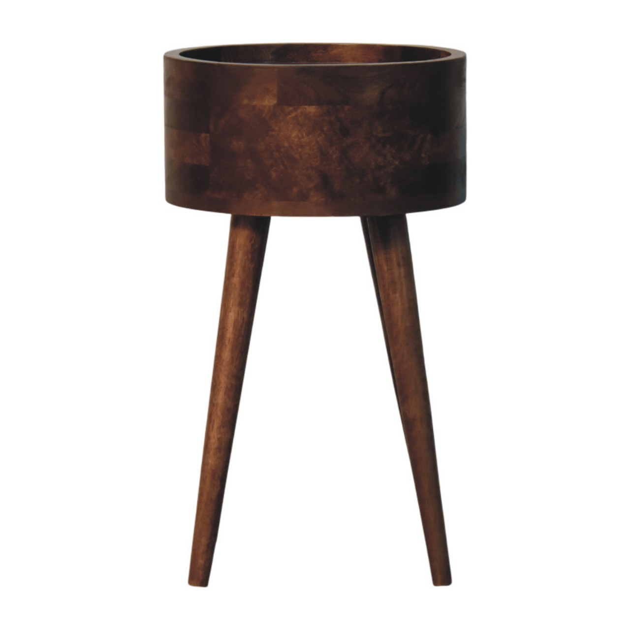Solid Mango Wood Roasted Almond Finished Halo 1 Drawer Side Table - Image 2