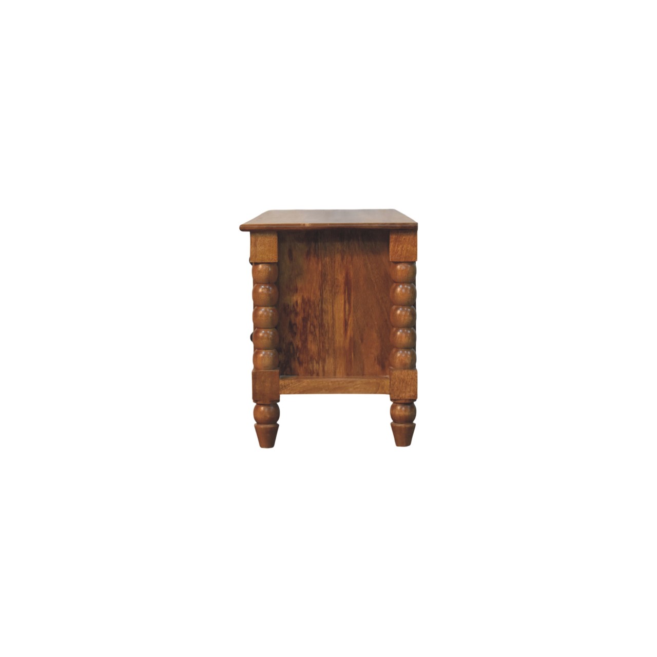 Solid Mango Wood Amber Oak Finished 4 Drawer Spindle Media Unit - Image 10