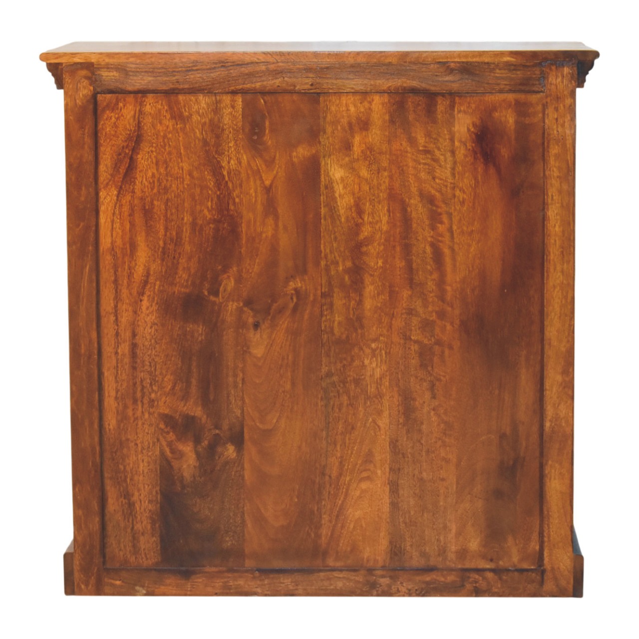 Solid Mango Wood Amber Oak Finished Heritage Carved 2 Drawer 2 Door Cabinet - Image 12