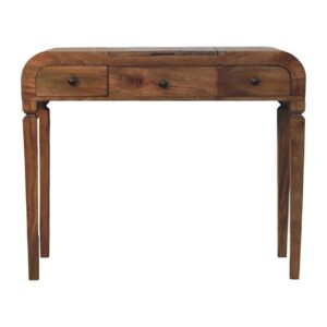 Golden Teak Curved Dressing Table