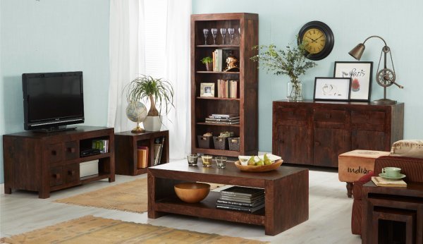 Toko Dark Mango Large Open Bookcase - Image 4