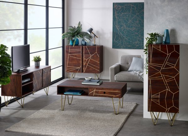 Dark Gold Tall Chest of Drawers - Image 7