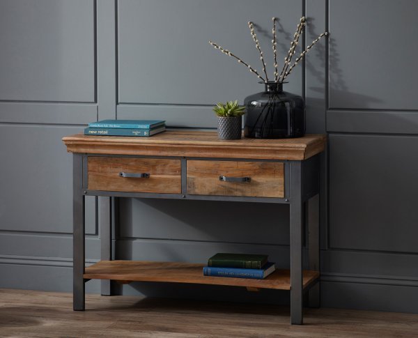 Metropolis Industrial 2 Drawer Console Table - Image 5