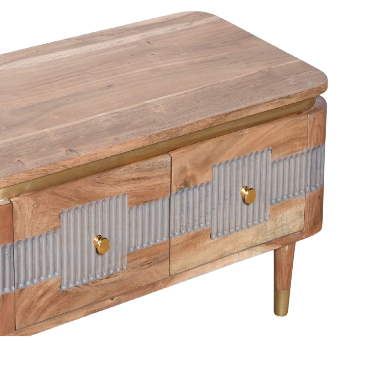 Wilton Acacia Wood 2 Drawers Coffee Table - Image 4