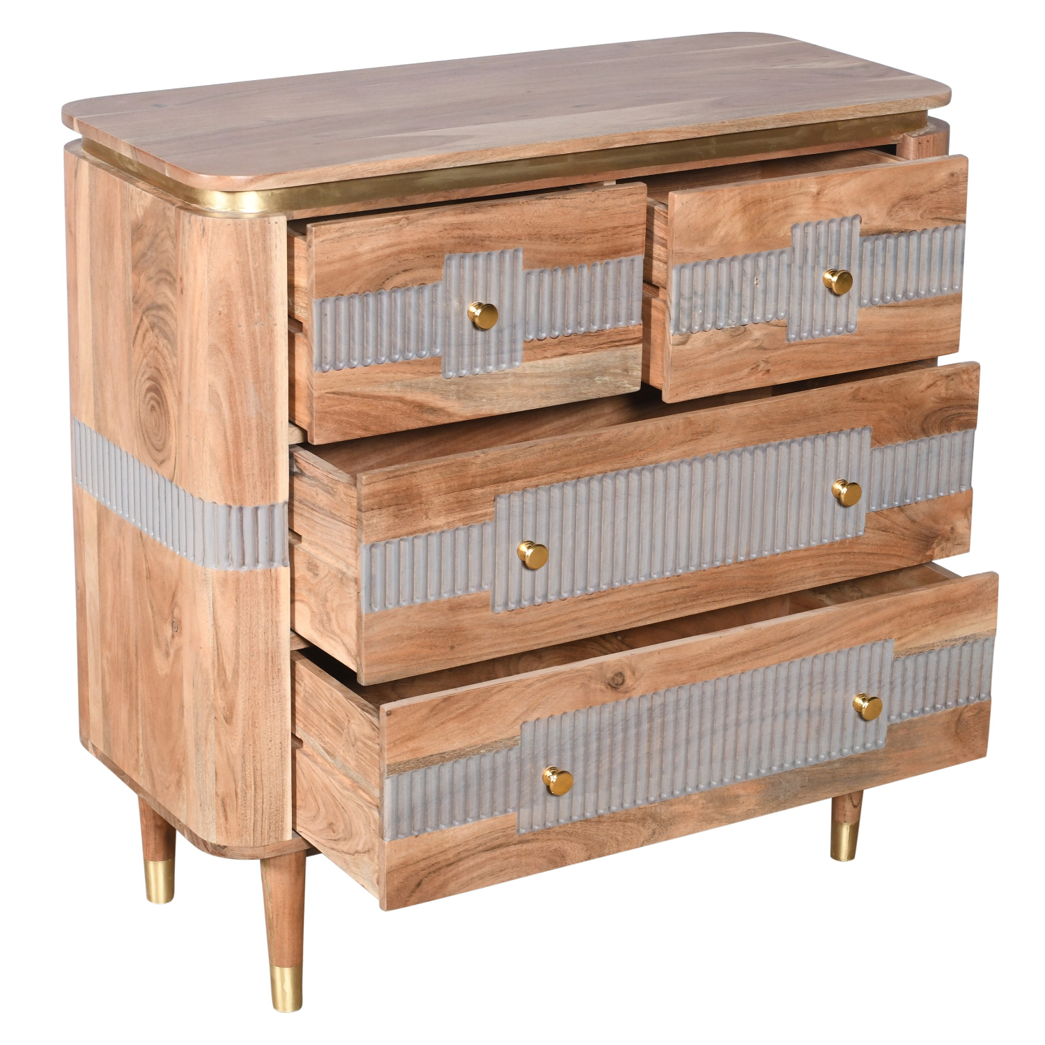Wilton Acacia Wood 4 Drawers Chest - Image 2