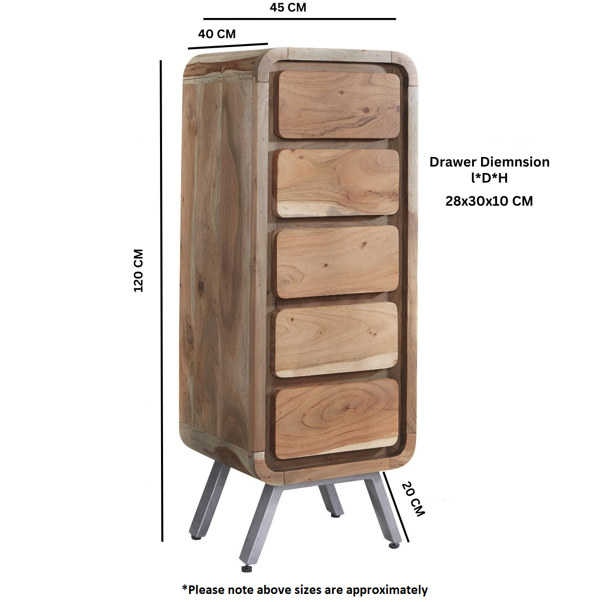 Aspen 5 Drawer Tall Chest - Image 3
