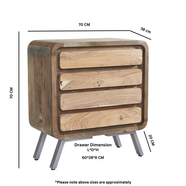 Aspen 4 Drawer Wide Chest - Image 3