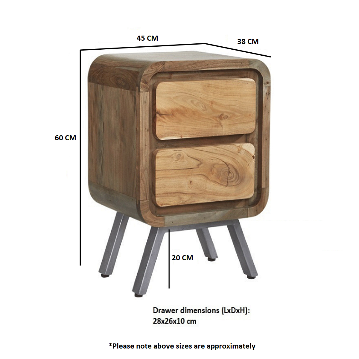 Aspen 2 Drawer Lamp Table - Image 3
