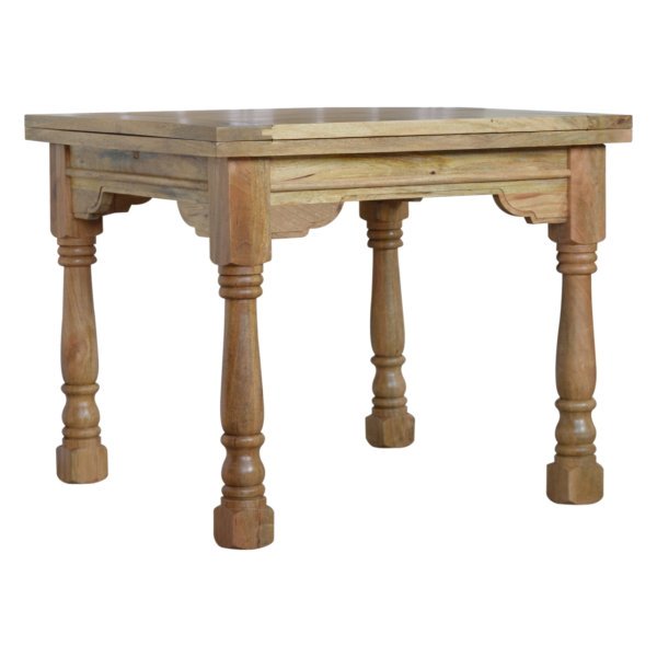 Solid Mango Wood Granary Turned-Leg Butterfly Dining Table - Image 2