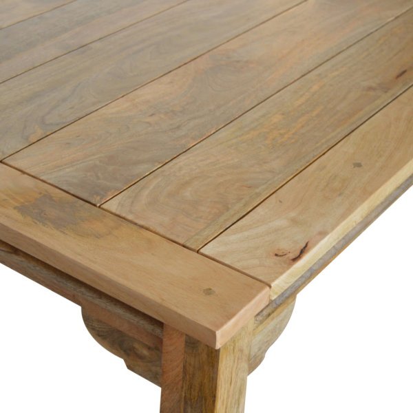 Solid Mango Wood Distresed Oak Finished Granary Extension 165-255cm Dining Table - Image 3