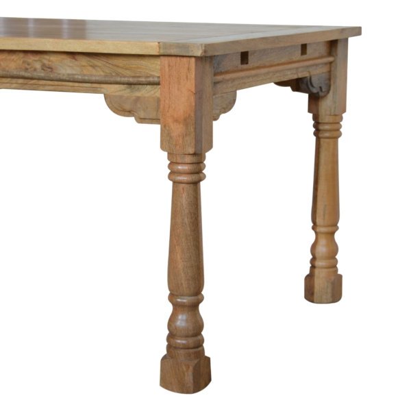 Solid Mango Wood Distresed Oak Finished Granary Extension 165-255cm Dining Table - Image 4