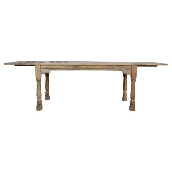 Solid Mango Wood Distresed Oak Finished Granary Extension 165-255cm Dining Table - Image 5
