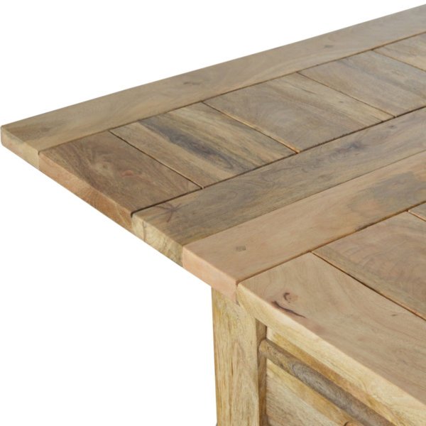 Solid Mango Wood Distresed Oak Finished Granary Extension 165-255cm Dining Table - Image 6