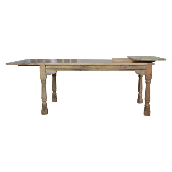 Solid Mango Wood Distresed Oak Finished Granary Extension 165-255cm Dining Table - Image 8