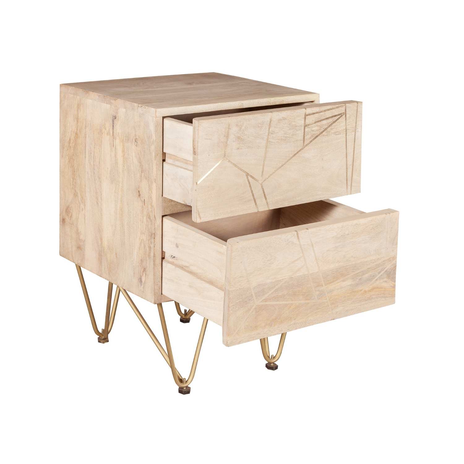 Light Gold 2 Drawer Side Table - Image 3