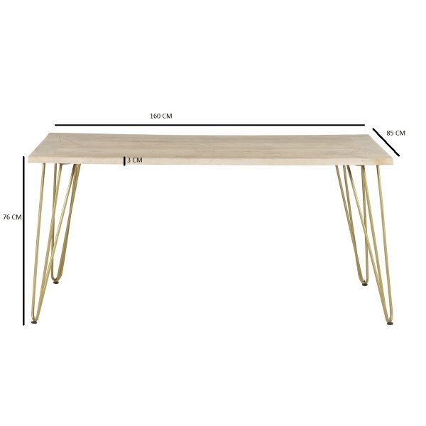 Light Gold Dining Table - Image 5