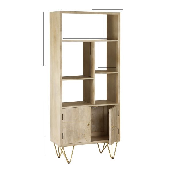 Light Gold Large Bookcase 2 Door - Image 2