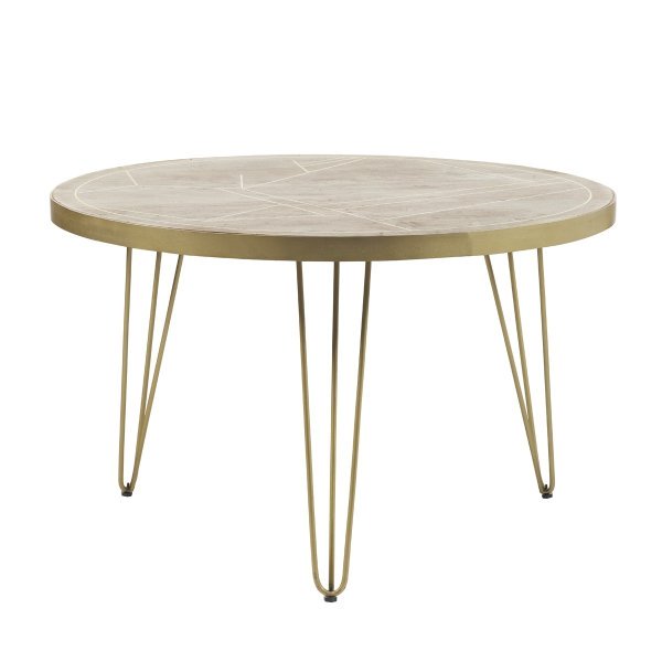 Light Gold Round Dining Table - Image 2