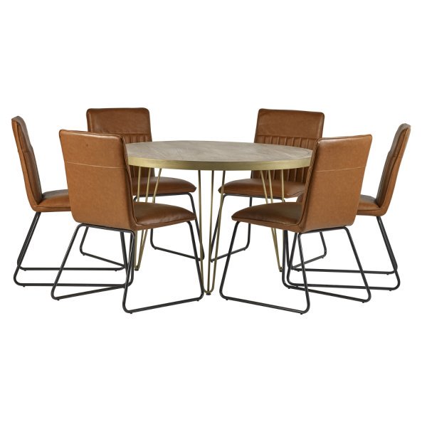 Light Gold Round Dining Table - Image 4