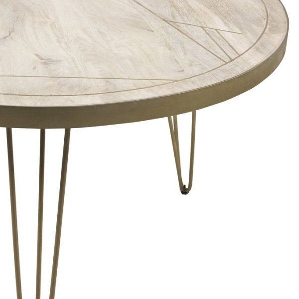 Light Gold Round Dining Table - Image 6