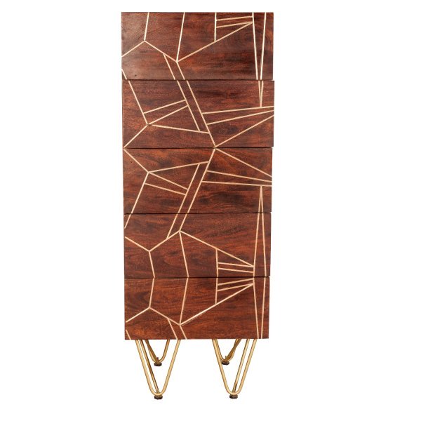 Dark Gold Tall Chest of Drawers - Image 2