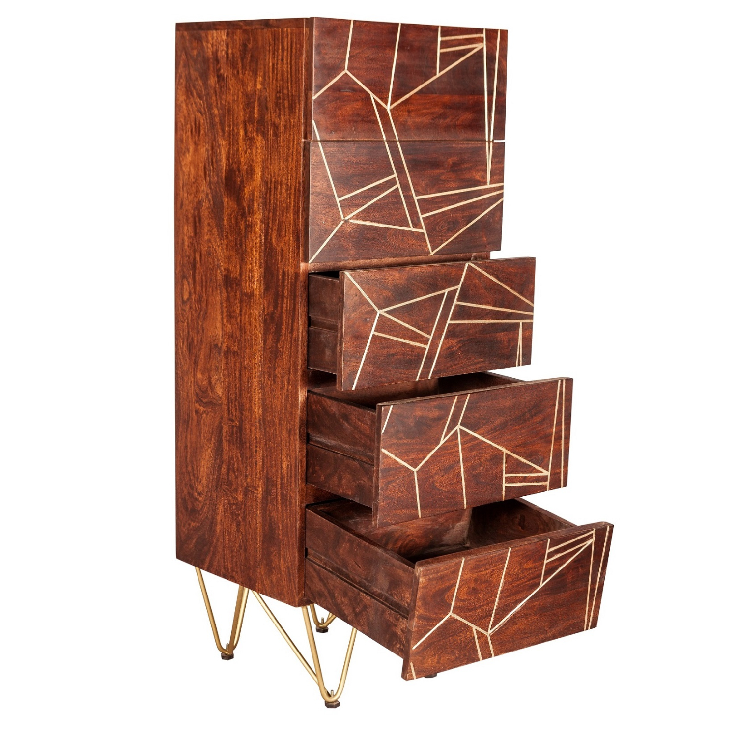 Dark Gold Tall Chest of Drawers - Image 3