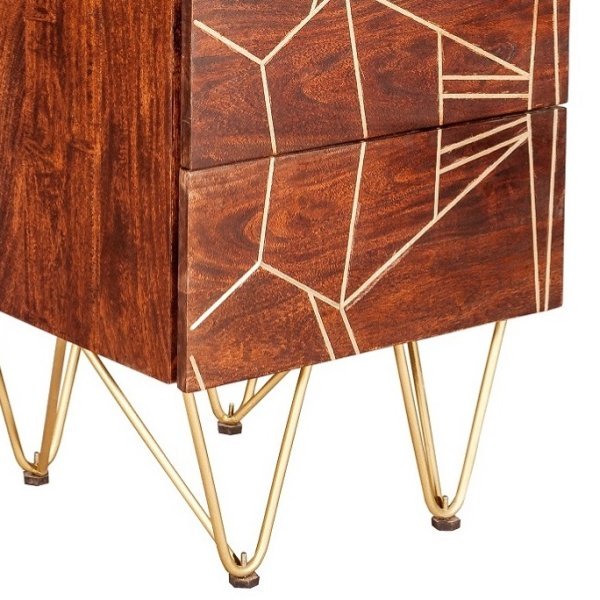 Dark Gold Tall Chest of Drawers - Image 5