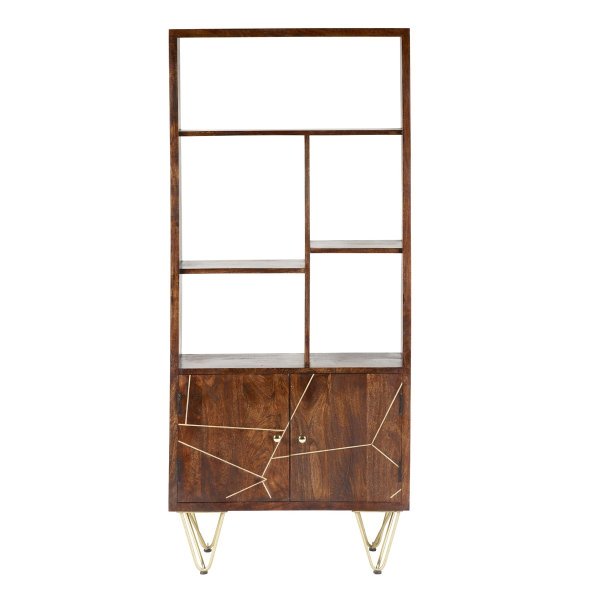 Dark Gold Large Bookcase 2 Door - Image 2