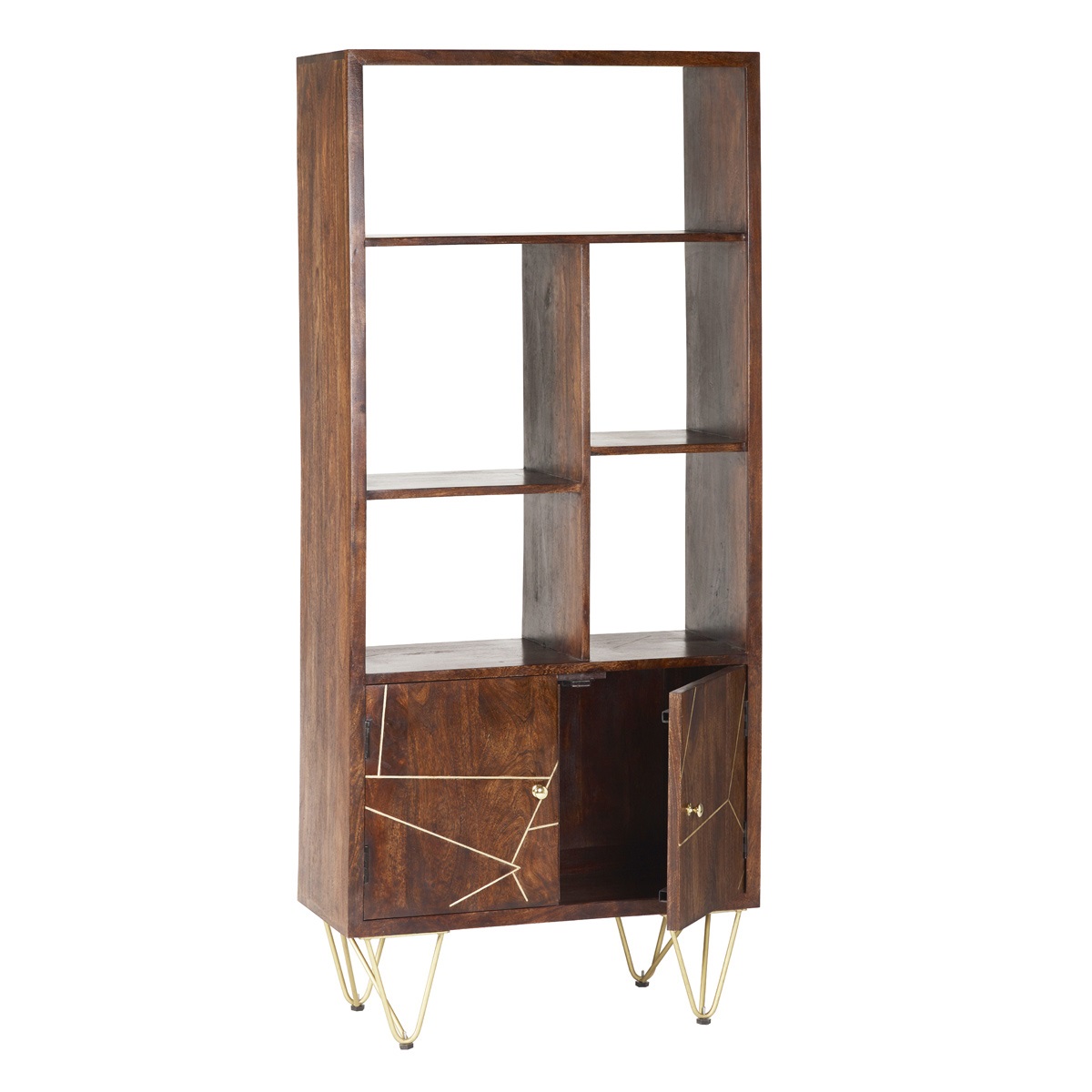 Dark Gold Large Bookcase 2 Door - Image 3