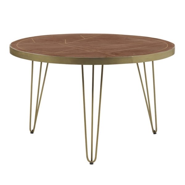 Dark Gold Round Dining Table - Image 2