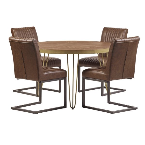Dark Gold Round Dining Table - Image 3