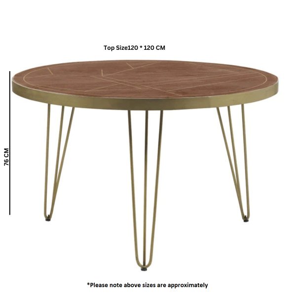 Dark Gold Round Dining Table - Image 6