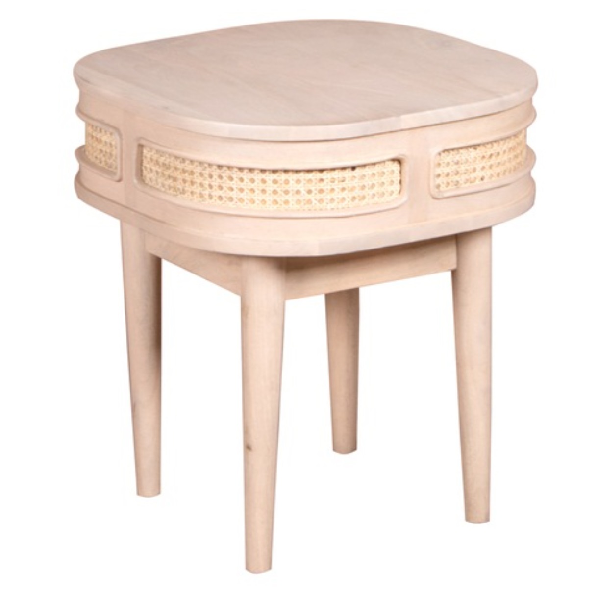Valencia Cane & Mango Wood Bedside Table - Image 2