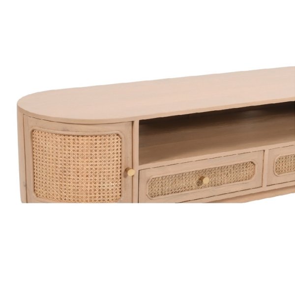Valencia Cane & Mango Wood 2 Drawers TV Cabinet - Image 3