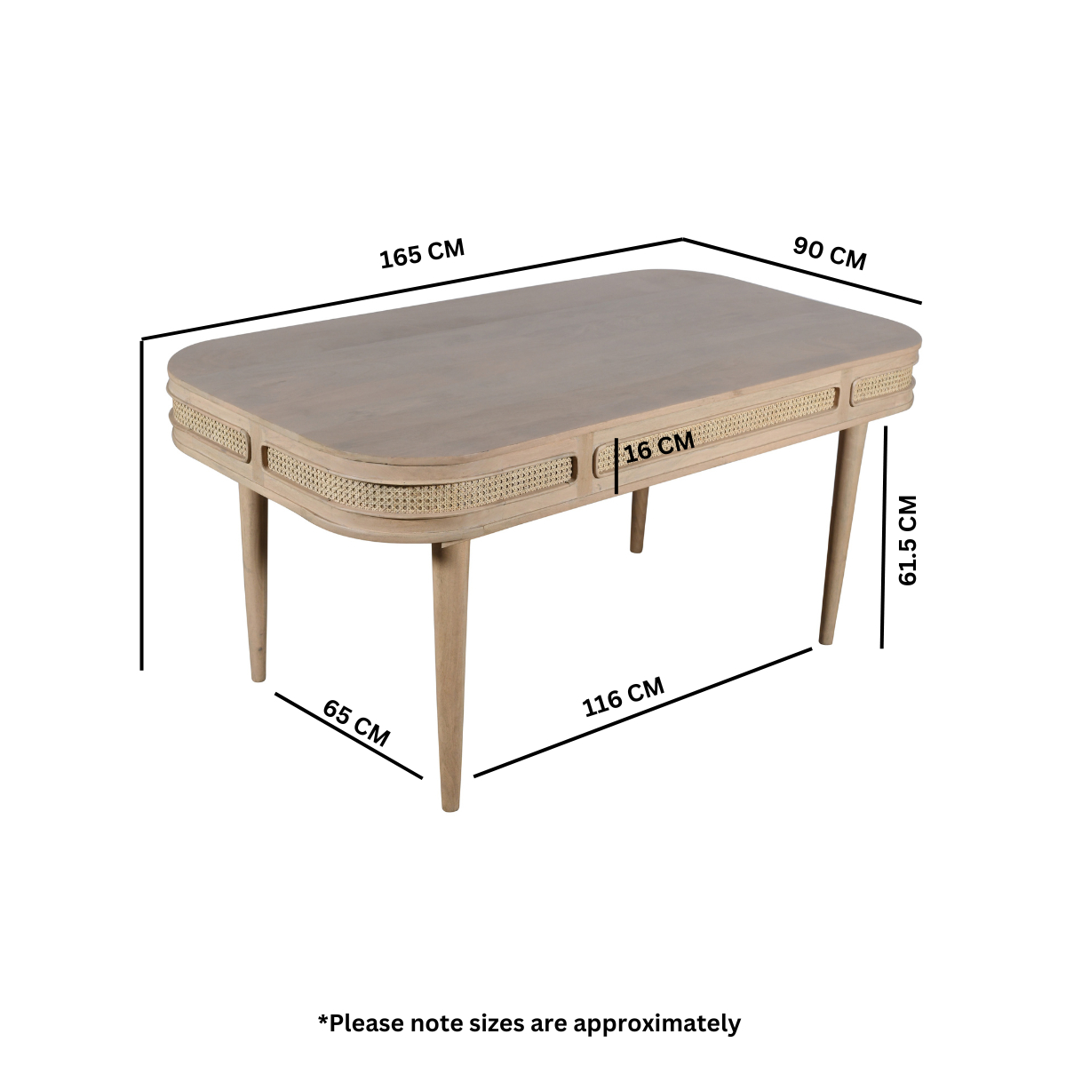 Valencia Cane & Mango Wood Dining Table - Image 4