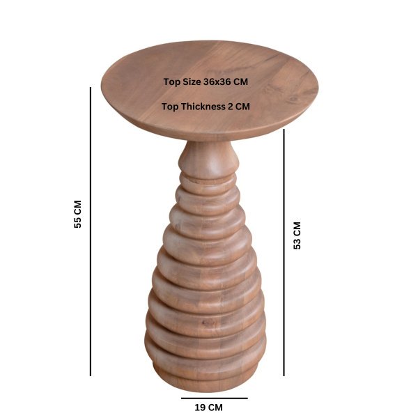 Valencia Cane & Mango Wood Side Table - Image 3