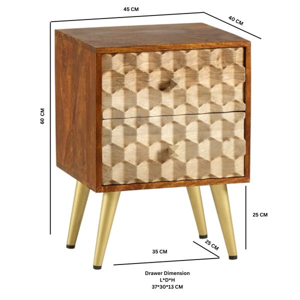 Edison 2 Drawer Side Table - Image 5
