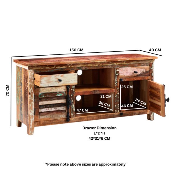 Coastal Large TV Media Credenza - Image 4