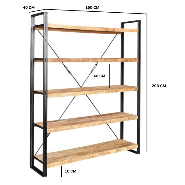 Cosmo Industrial Large Open Bookcase - Image 3