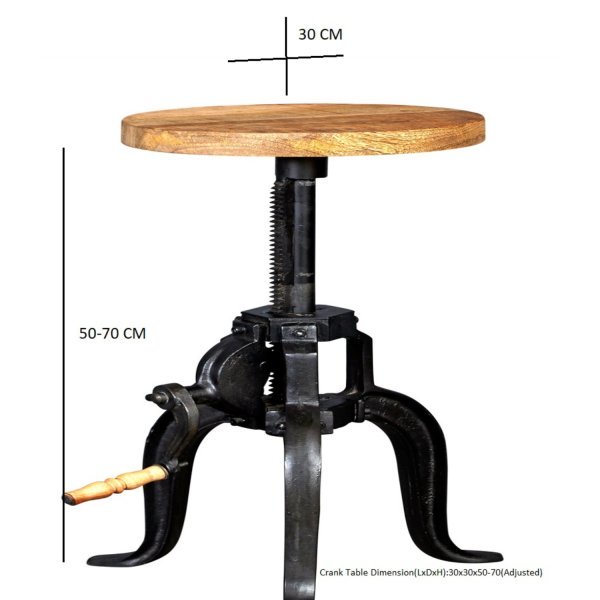 Cosmo Industrial Small Crank Table - Image 4