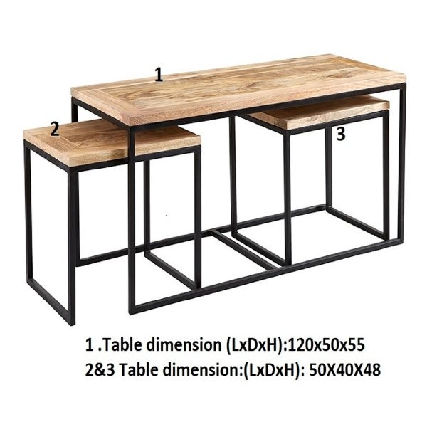 Cosmo Industrial John Long Coffee Table Set - Image 3