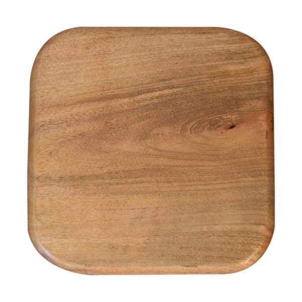 Solid Mango Wood Oak Finished Set of 2 Blue and White Square Bowls - Image 7