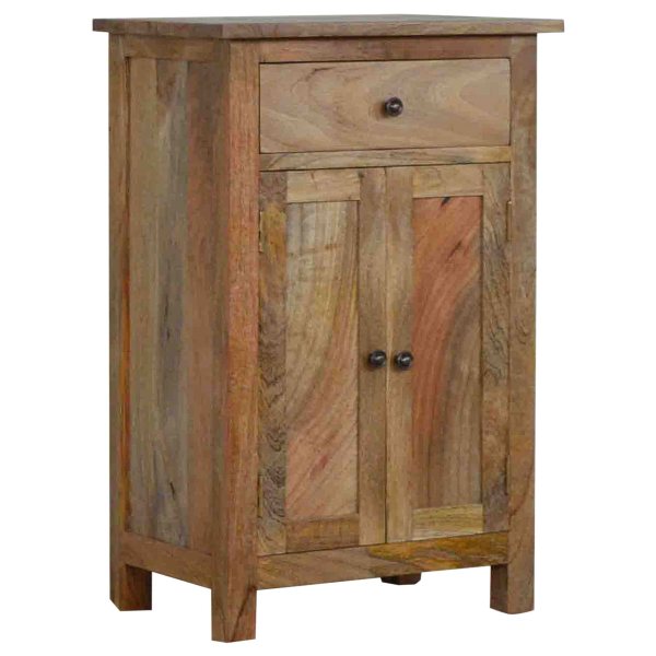 Solid Mango Wood Oak Finished 2 Door Cabinet - Image 2