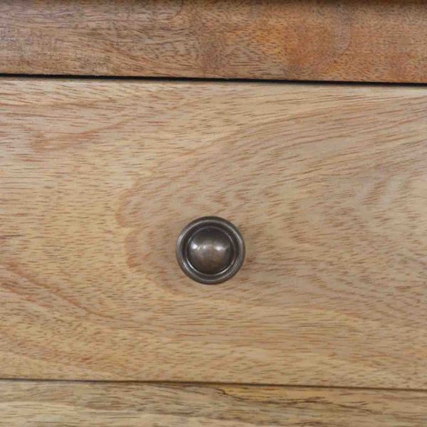 Solid Mango Wood Oak Finished 2 Door Cabinet - Image 4