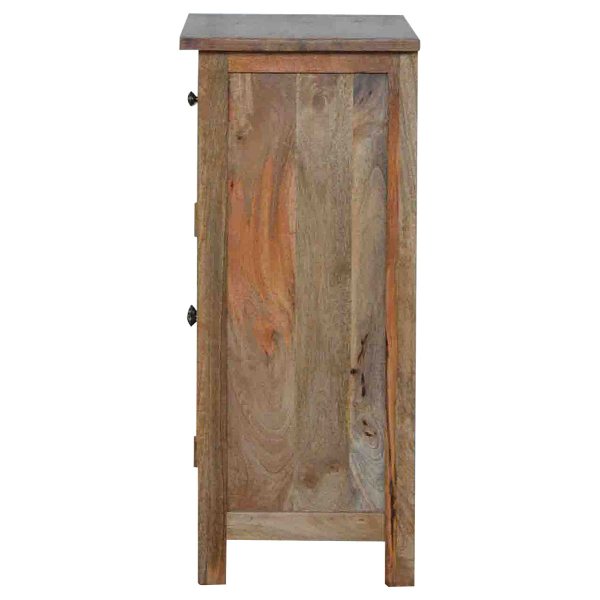 Solid Mango Wood Oak Finished 2 Door Cabinet - Image 8