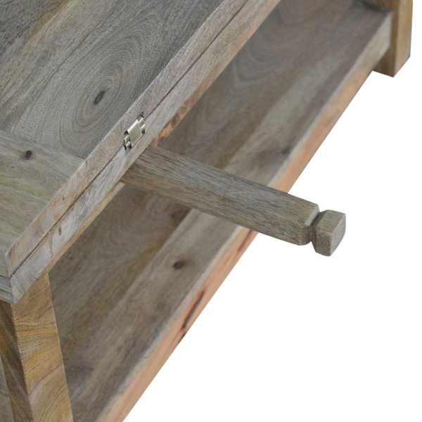 Solid Mango Wood Oak Finished Extending Trilogy Coffee Table - Image 9